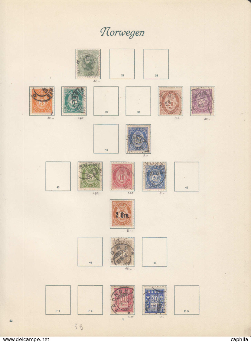 - NORVEGE, 1850/1938, X, O, En Pochette - Cote : 770 € - Sammlungen