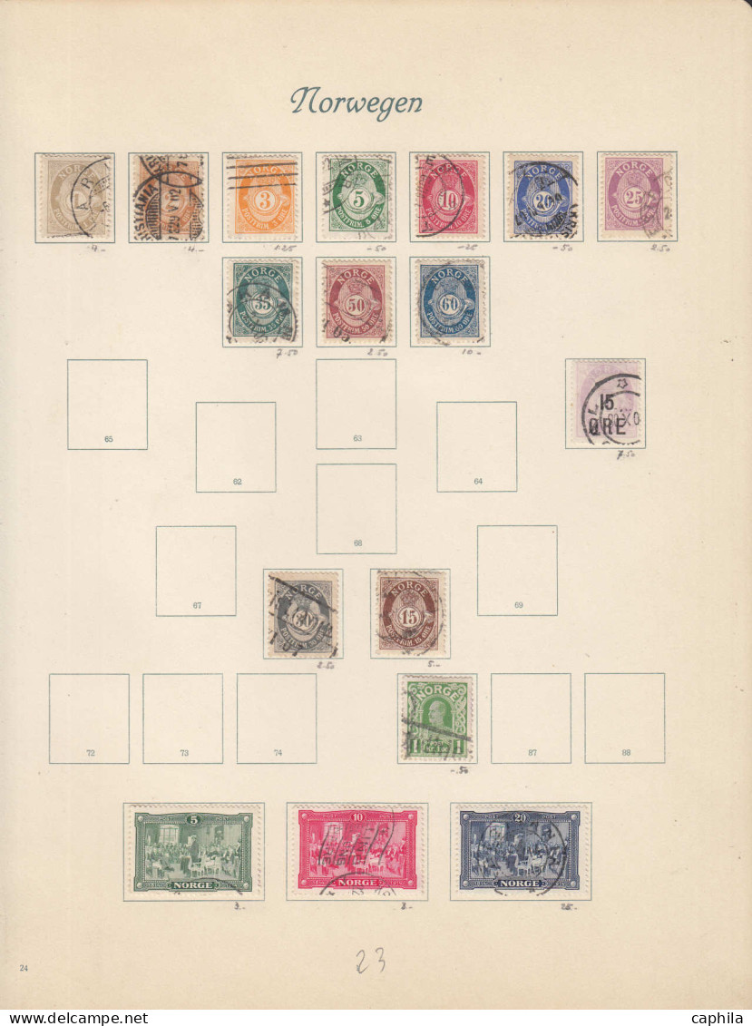 - NORVEGE, 1850/1938, X, O, En Pochette - Cote : 770 € - Collections