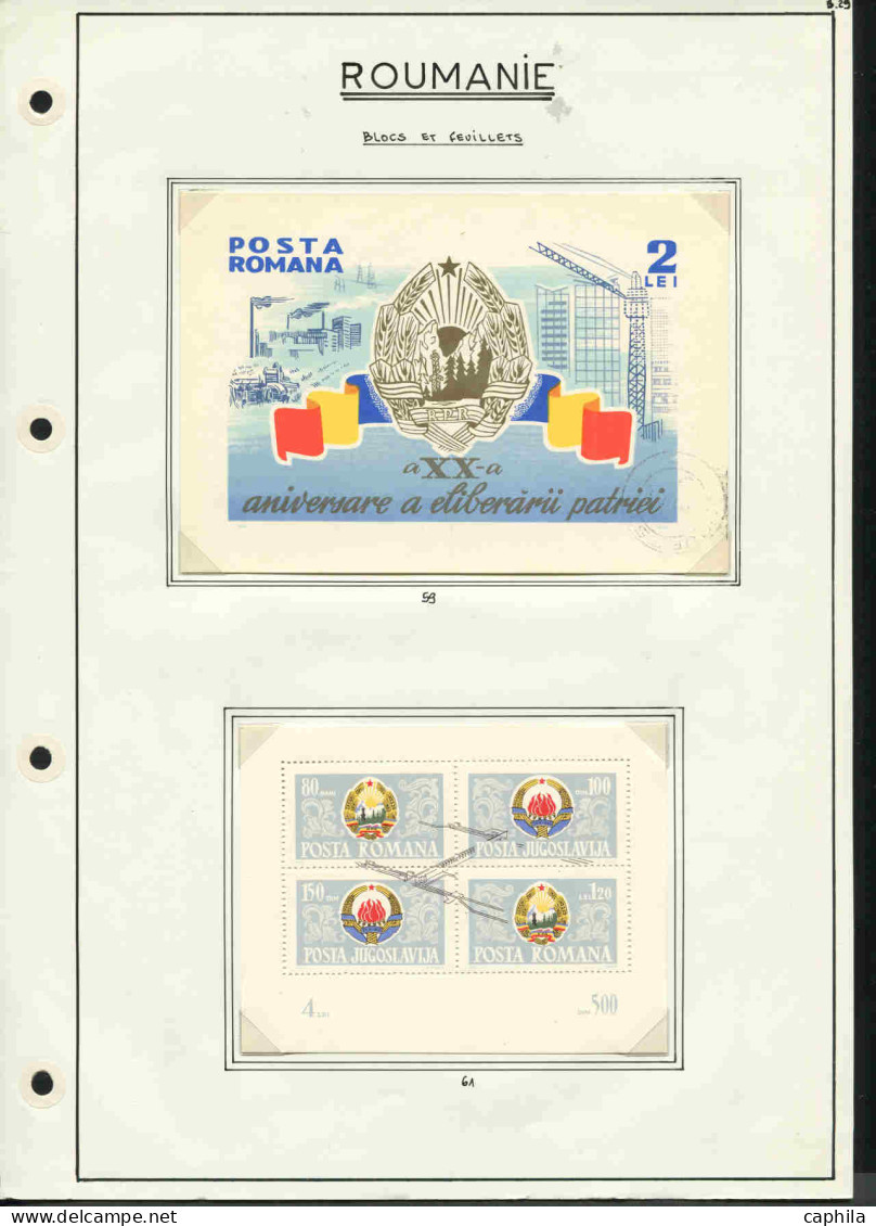 - ROUMANIE BF, 1937/2011, XX, entre le n° 2 et 419, sur feuilles d'album - Cote : 4500 €