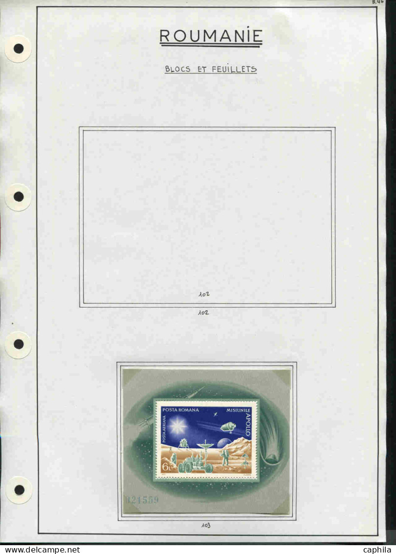 - ROUMANIE BF, 1937/2011, XX, entre le n° 2 et 419, sur feuilles d'album - Cote : 4500 €