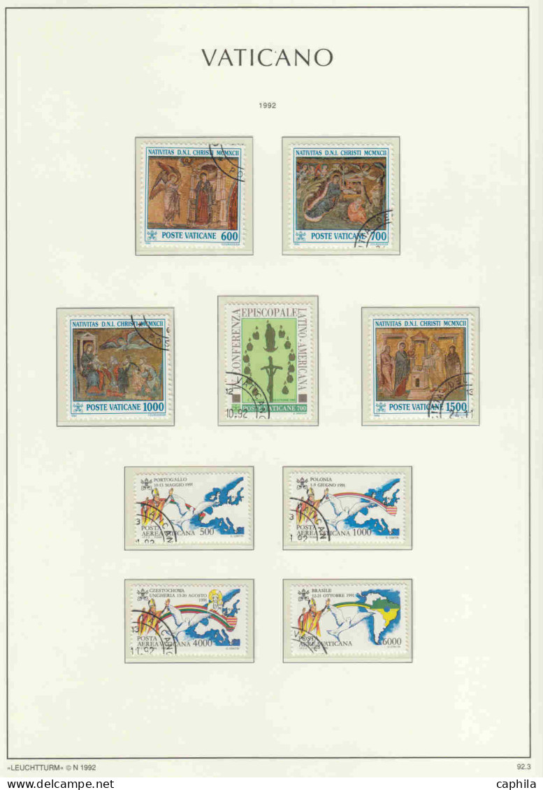 - VATICAN, 1968/1999, oblitérés, n° 485/1180 + Pa + Bf, en album Leuchtturm - Cote : 1400 €