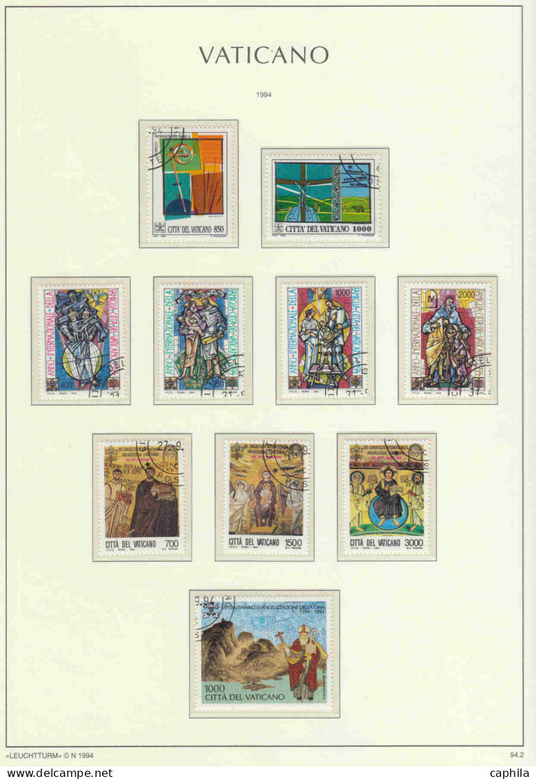 - VATICAN, 1968/1999, oblitérés, n° 485/1180 + Pa + Bf, en album Leuchtturm - Cote : 1400 €