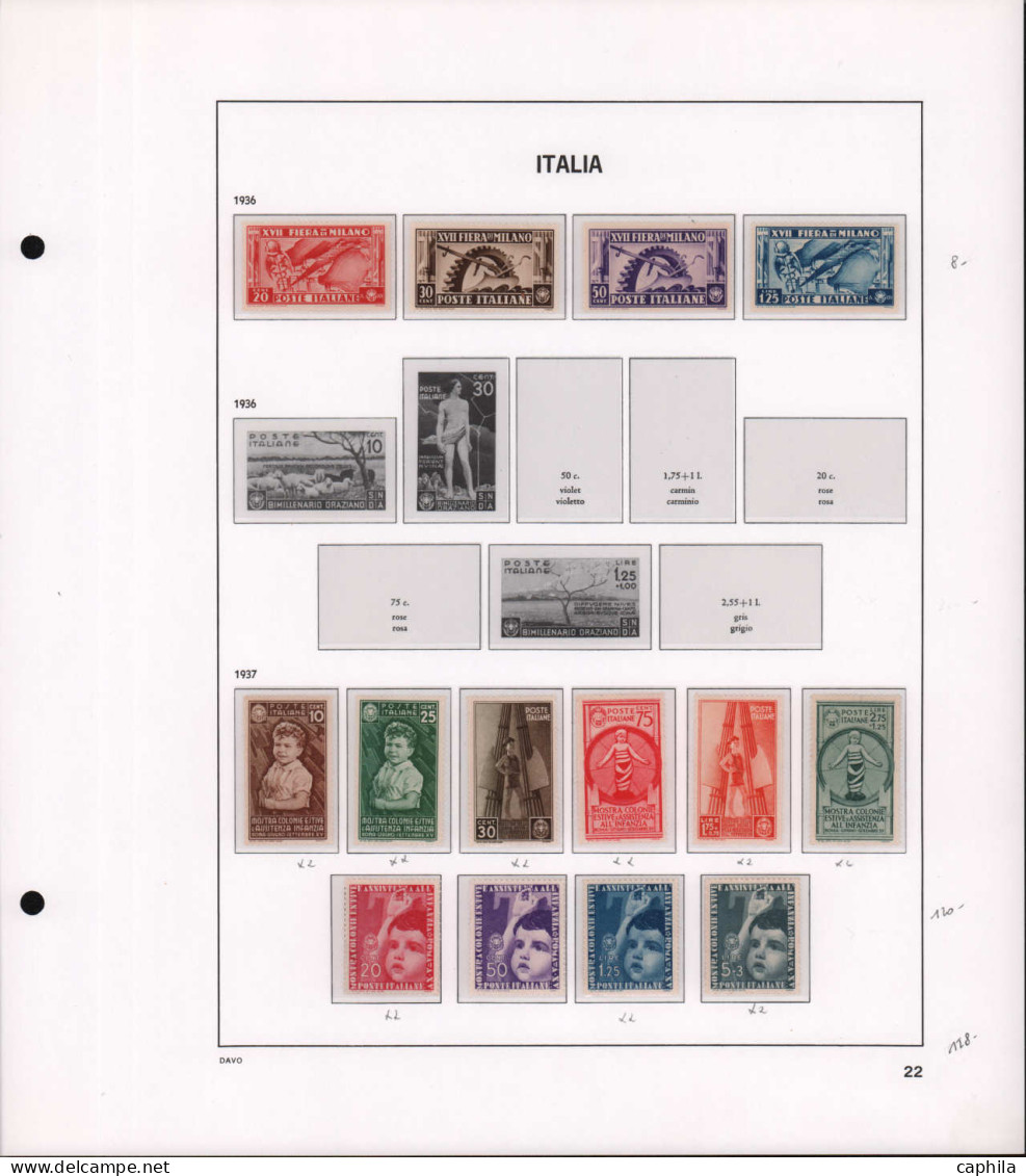 - ITALIE, 1931/1945, XX, X, en pochette, cote Sassone: 1200 €