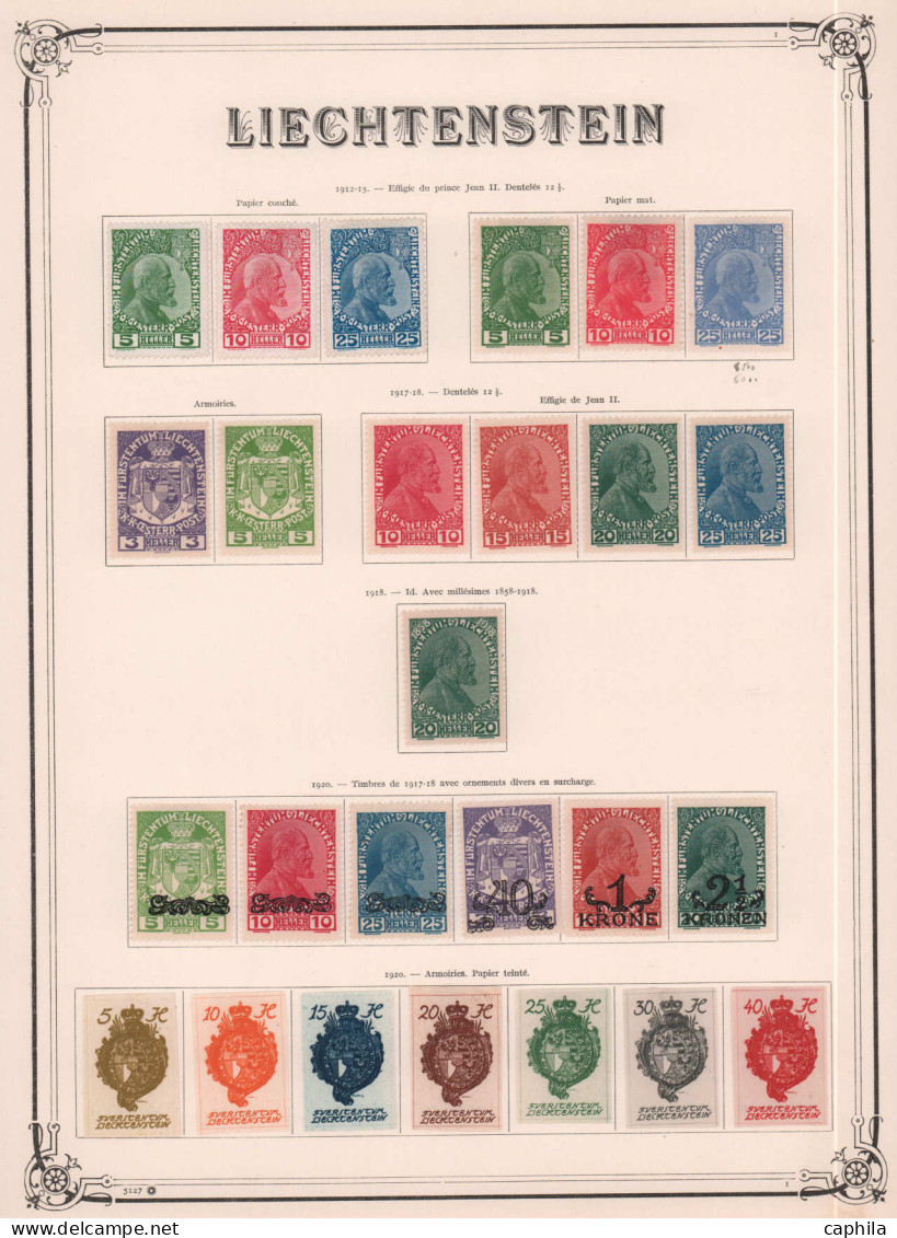 - LIECHTENSTEIN, 1912/1955, X, En Pochette - Cote : 5200 € - Verzamelingen
