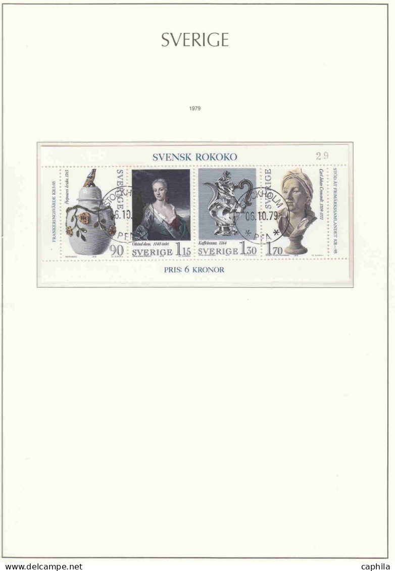 - SUEDE, 1976/1998, oblitérés, n° 914/2070 + BF, en album Leuchtturm - Cote : 1130 €