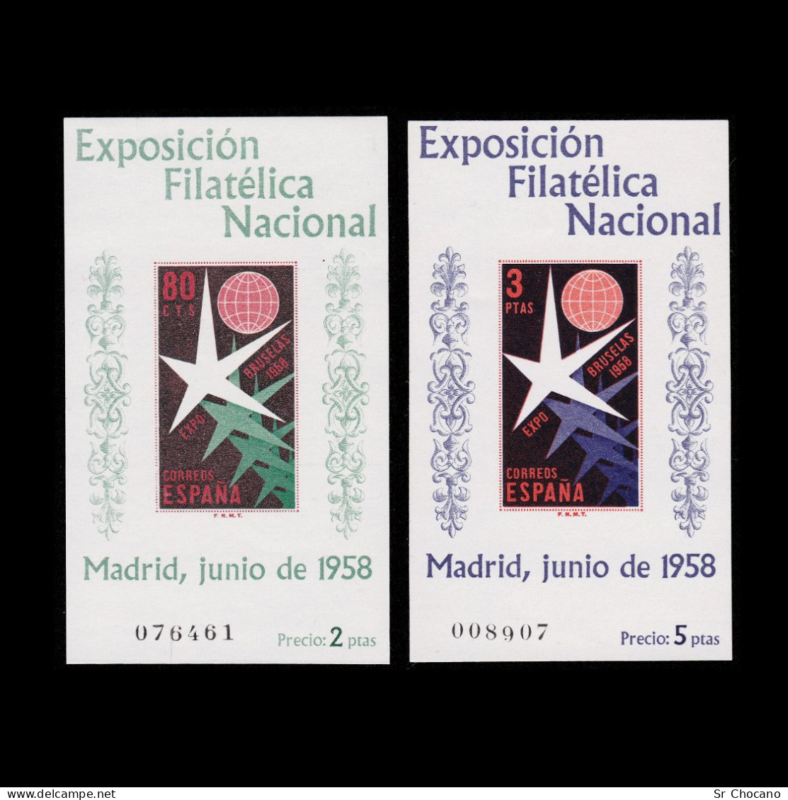 España.1958.Exp.Filatélica Nacional. MNH. Edifil 1222-1223 - Nuevos