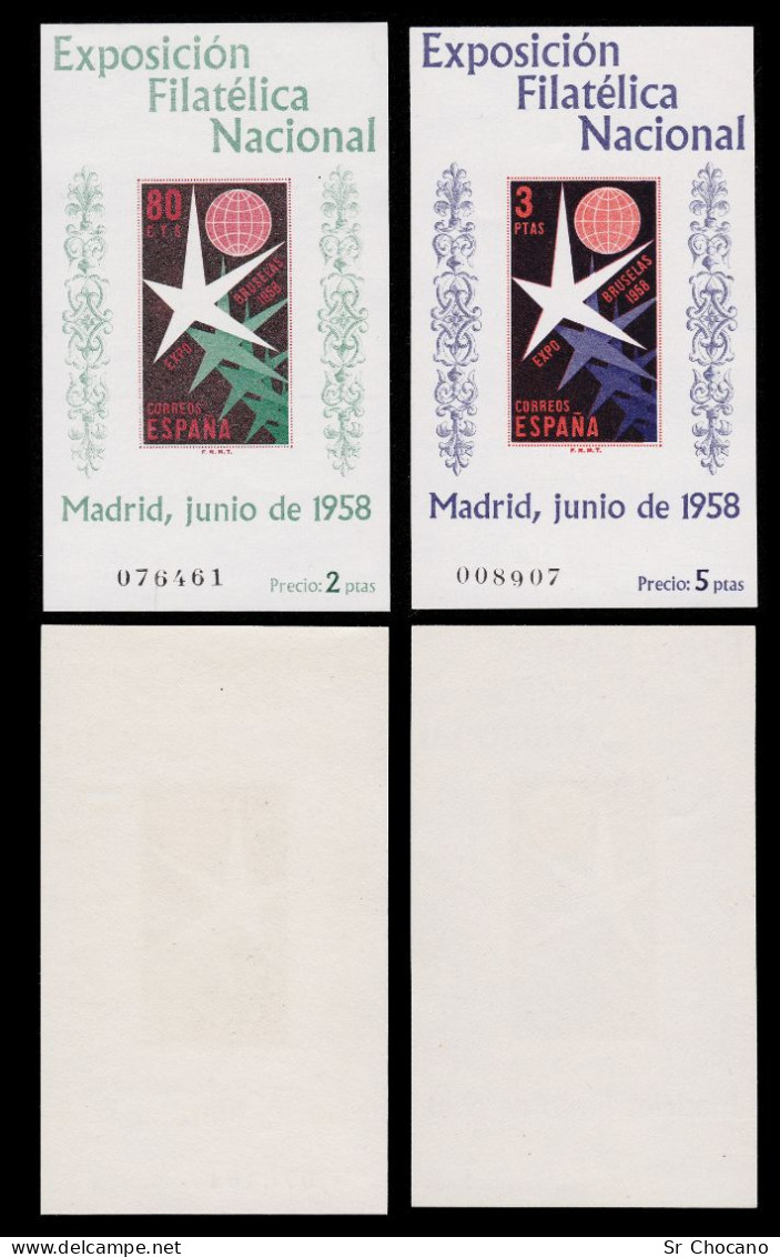 España.1958.Exp.Filatélica Nacional. MNH. Edifil 1222-1223 - Nuevos