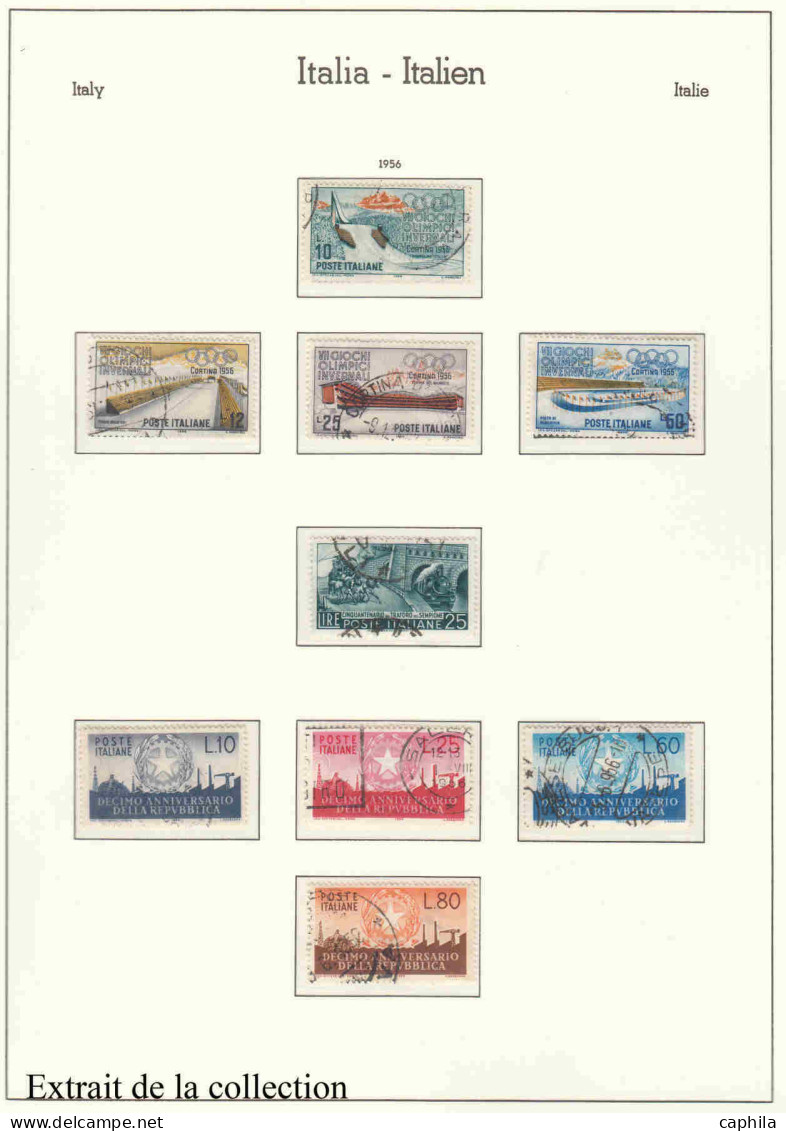 - ITALIE, 1944/1983, oblitérés, n° 451/1598 + A 113/147 + EXP, en album Leuchtturm - Cote : 1840 €