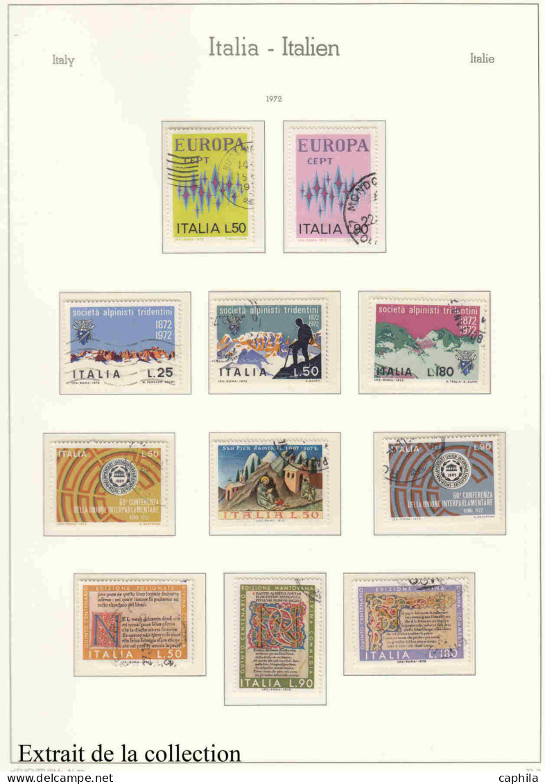 - ITALIE, 1944/1983, oblitérés, n° 451/1598 + A 113/147 + EXP, en album Leuchtturm - Cote : 1840 €