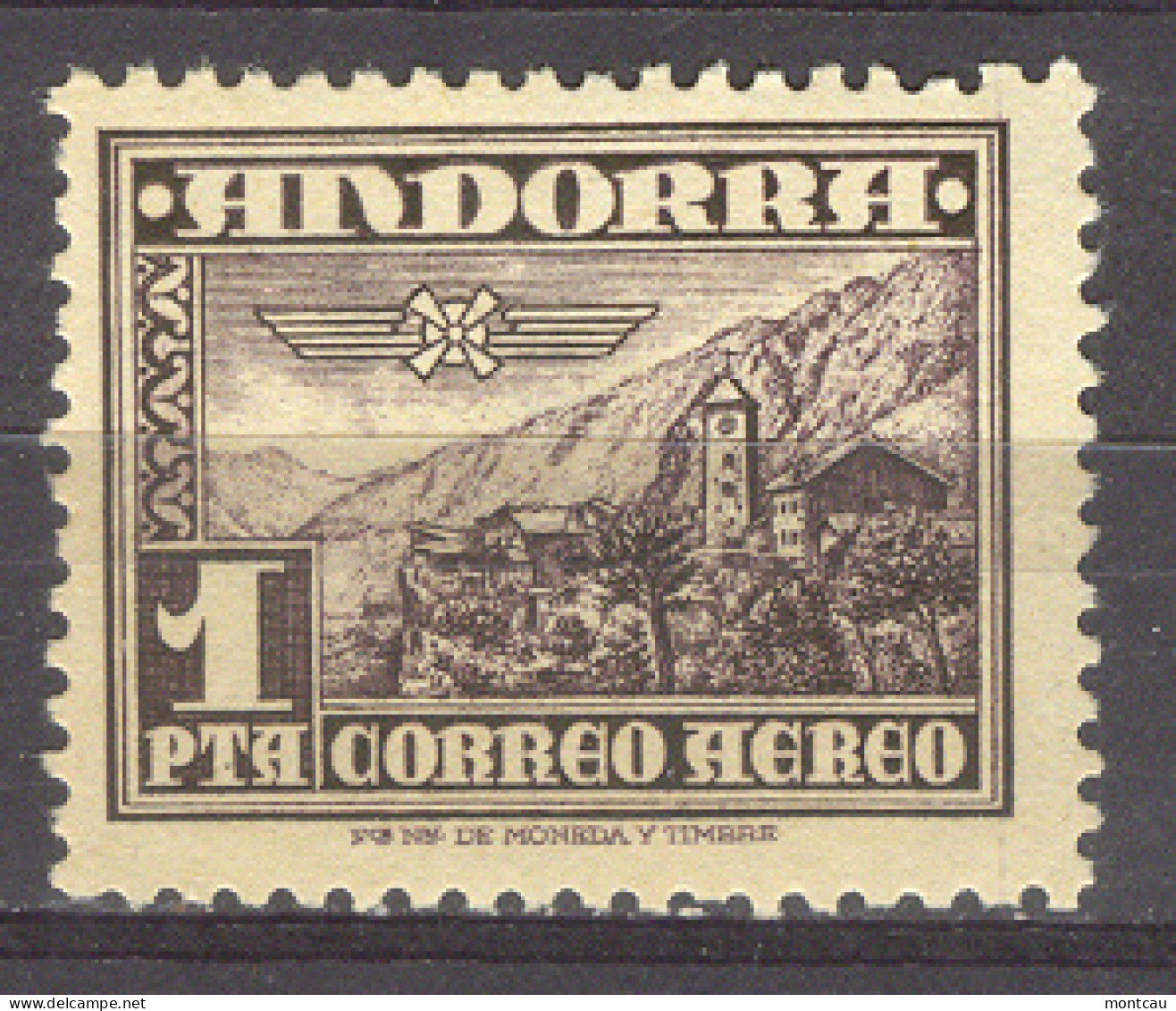 Andorra - 1951 Paisaje - Aereo Ed 59 (*) - Ungebraucht