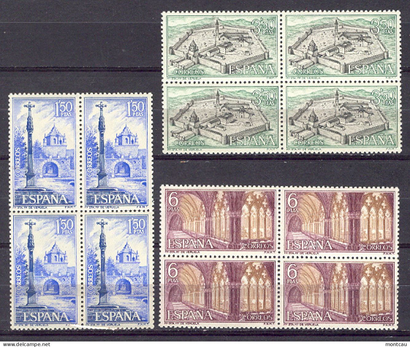 Spain 1967 - M. Veruela Ed 1834-36 Bloque (**) - Churches & Cathedrals