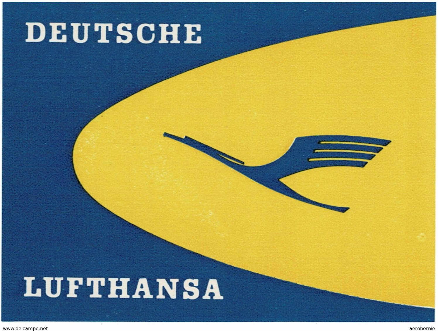 Alter Kofferaufkleber  LUFTHANSA  -gummiert- / 1950/60er Jahre - Pegatinas