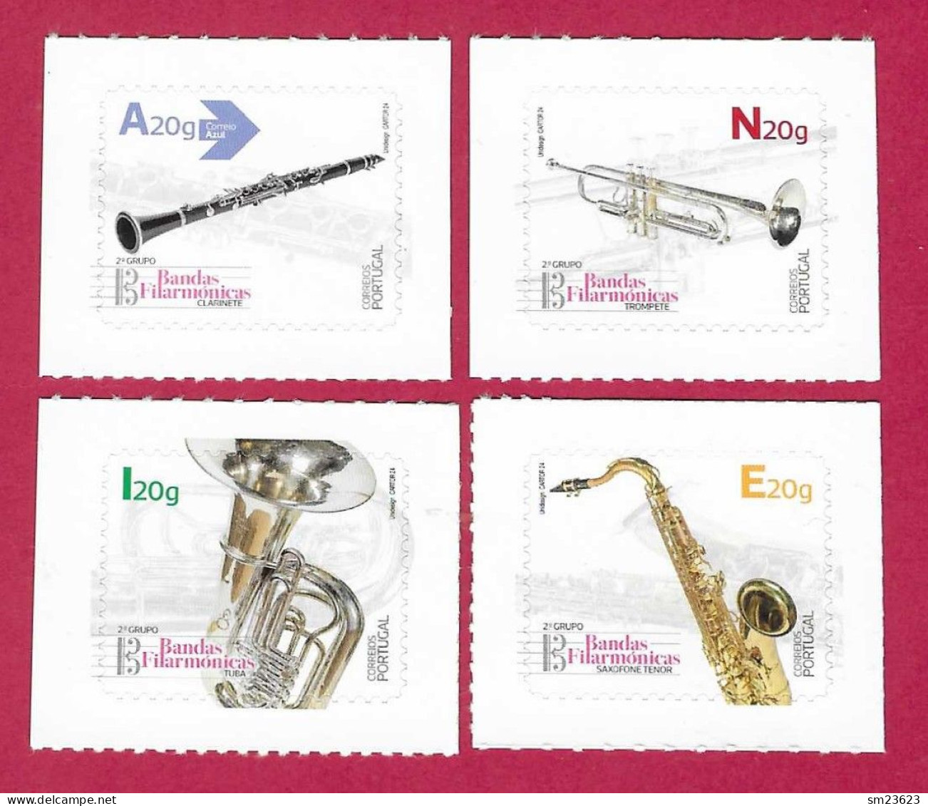 Portugal  19.02.2024 , Bandas Filarmónicas /  Musikinstrumente - Selbstklebend / Self-adhesive - Postfrisch / MNH / (**) - Unused Stamps