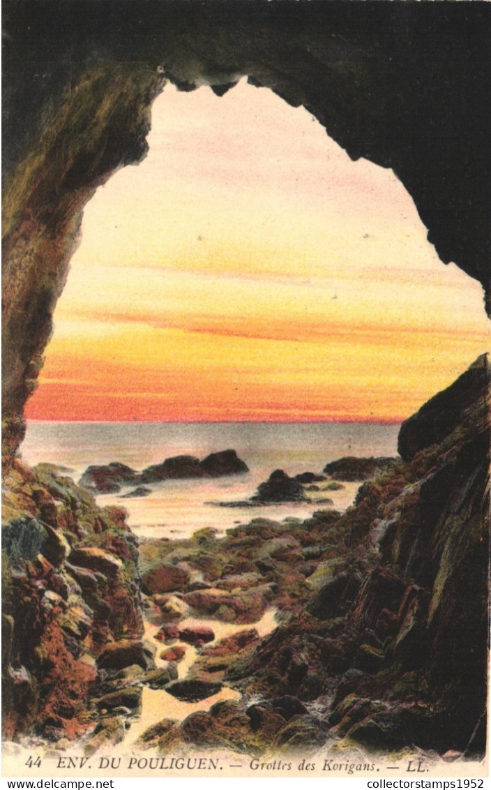 LE POULIGUEN, LOIRE ATLANTIQUE, GROTTO, KORIGAN CAVES, FRANCE, POSTCARD - Le Pouliguen