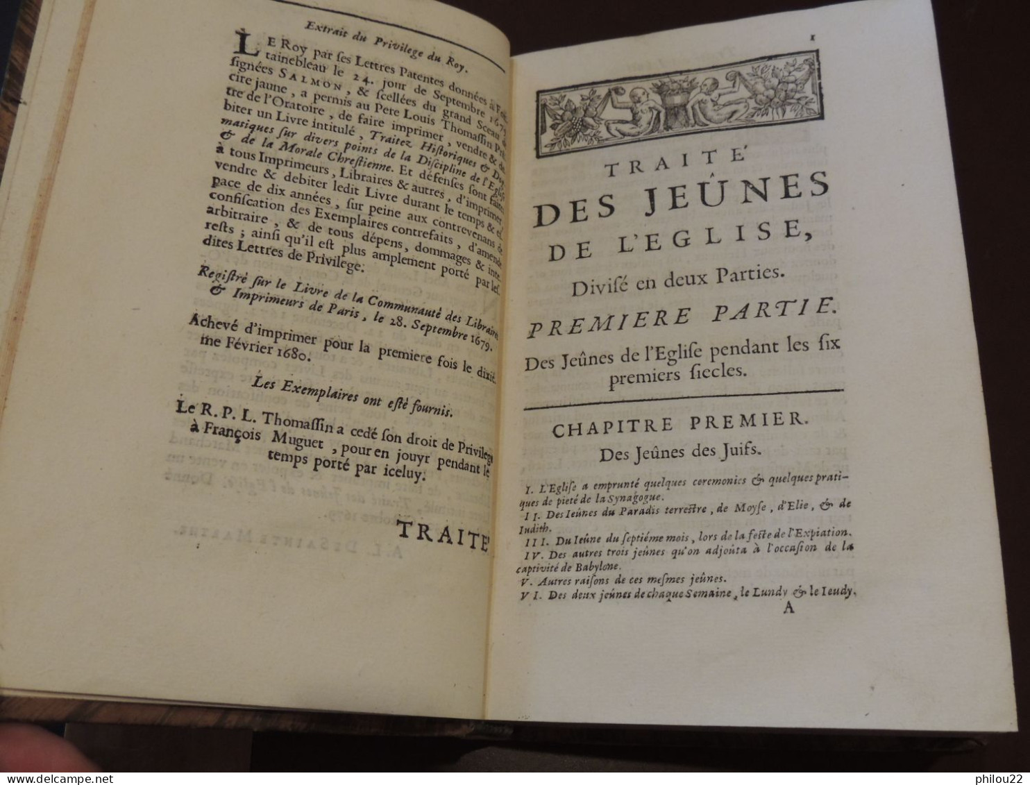 L. THOMASSIN - Traité Des Jeûnes De L'Église... 1693 - Tot De 18de Eeuw