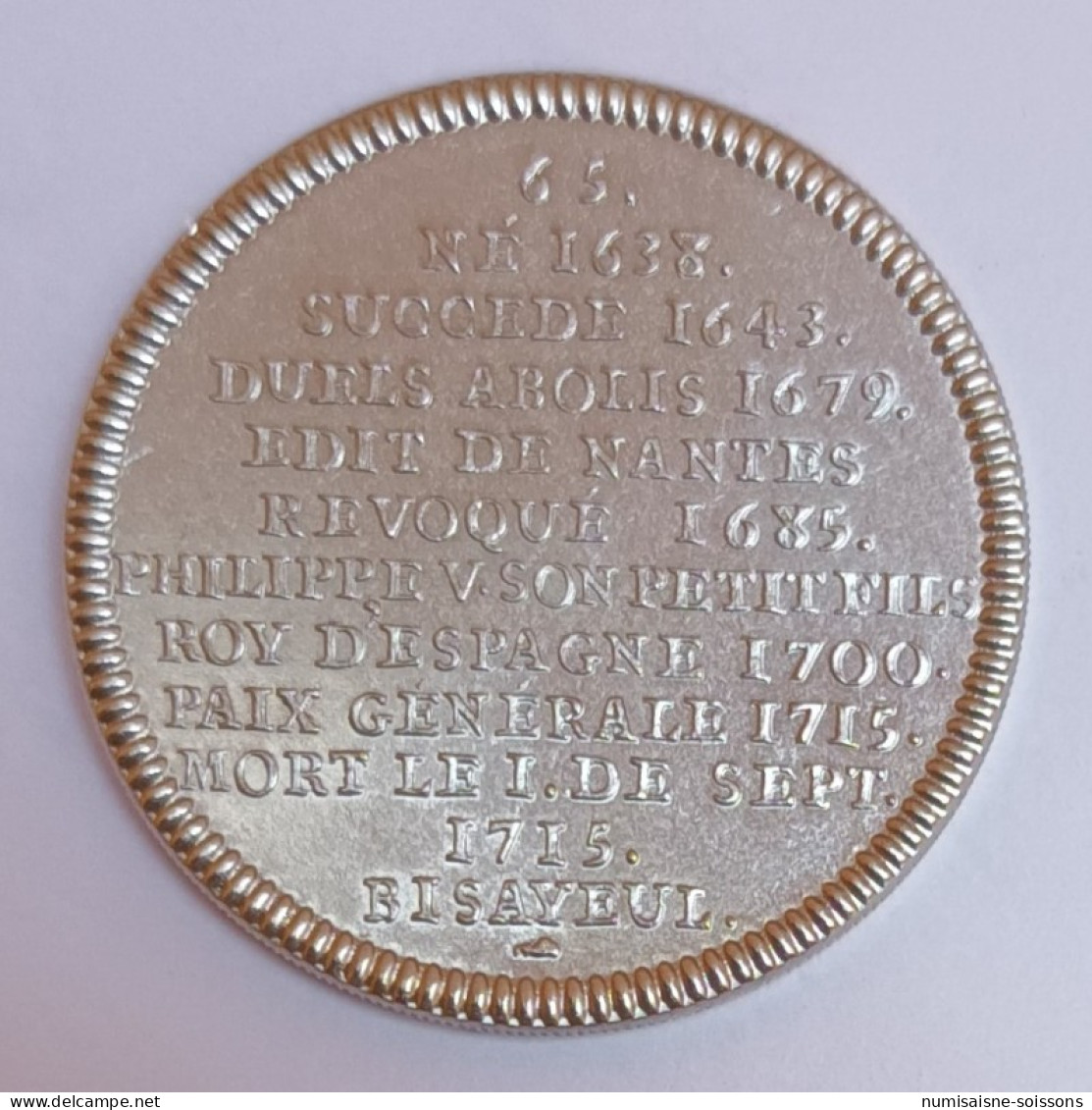 MEDAILLE - LOUIS XIV - ROI DE FRANCE ET DE NAVARRE - SPL - Adel