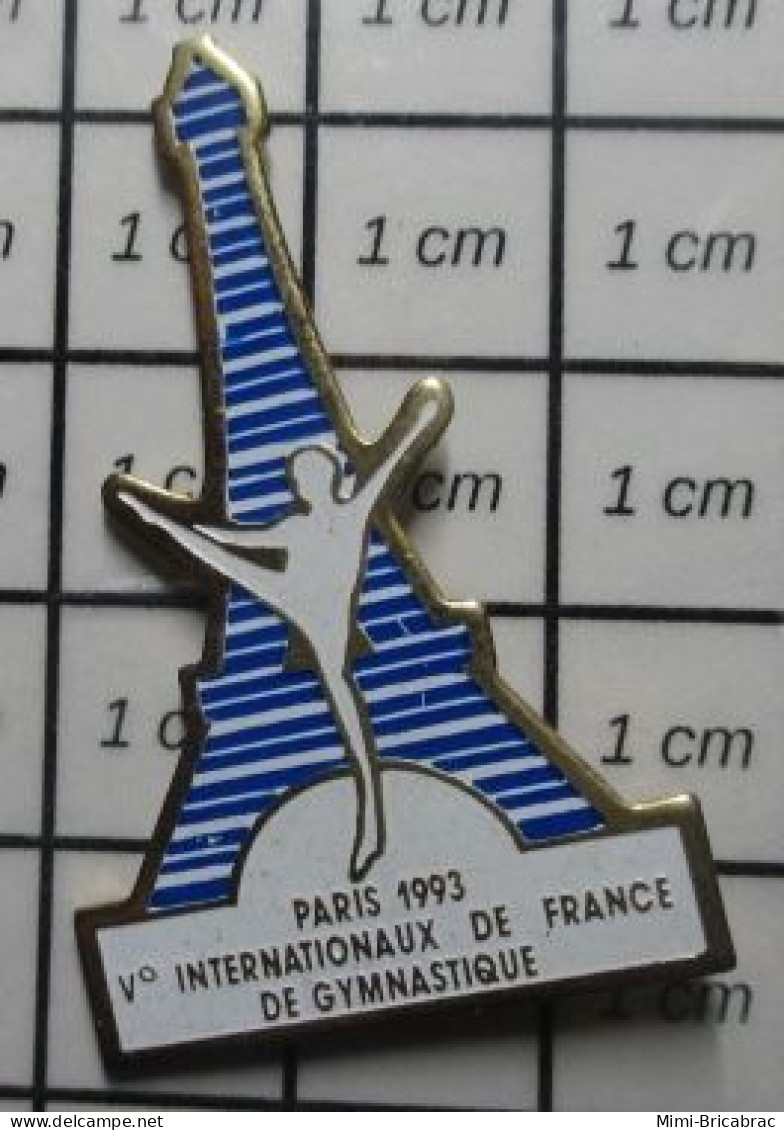 116B Pin's Pins / Beau Et Rare : SPORTS / Grand Pin's PARIS 1993 TOUR EIFFEL INTERNATIONAUX FRANCE GYMNASTIQUE - Gymnastiek