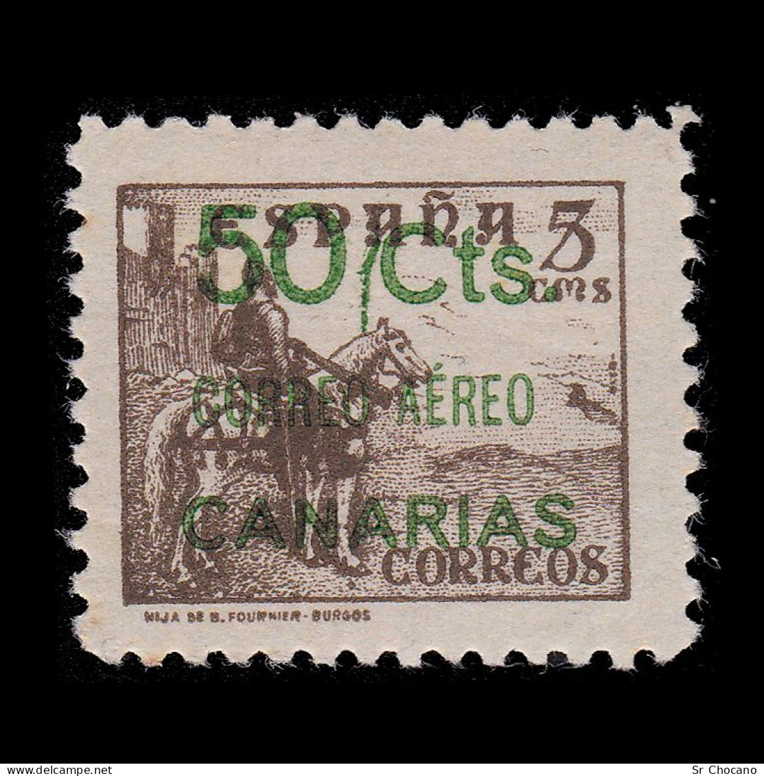 España.Guerra Civil. Canarias.LOCALES.1937.50c S 5c.MNH Edifil.34. CENTRADO - Nationalistische Uitgaves