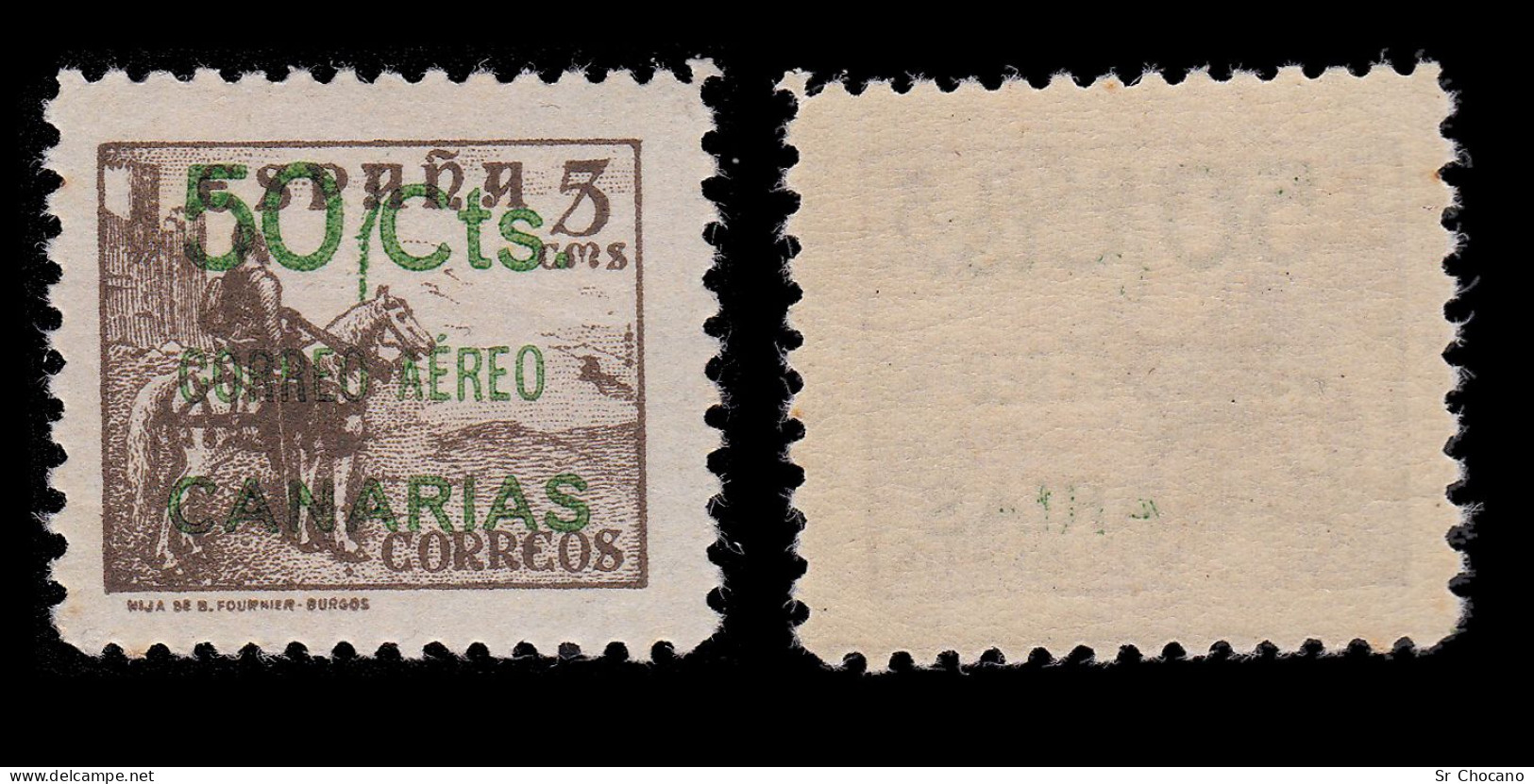 España.Guerra Civil. Canarias.LOCALES.1937.50c S 5c.MNH Edifil.34. CENTRADO - Emisiones Nacionalistas