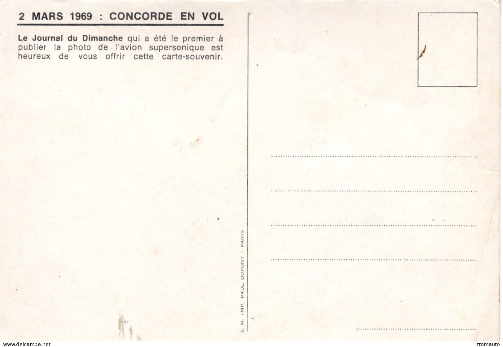 Concorde En Vol 2 Mars 1969  - CPM - 1946-....: Ere Moderne