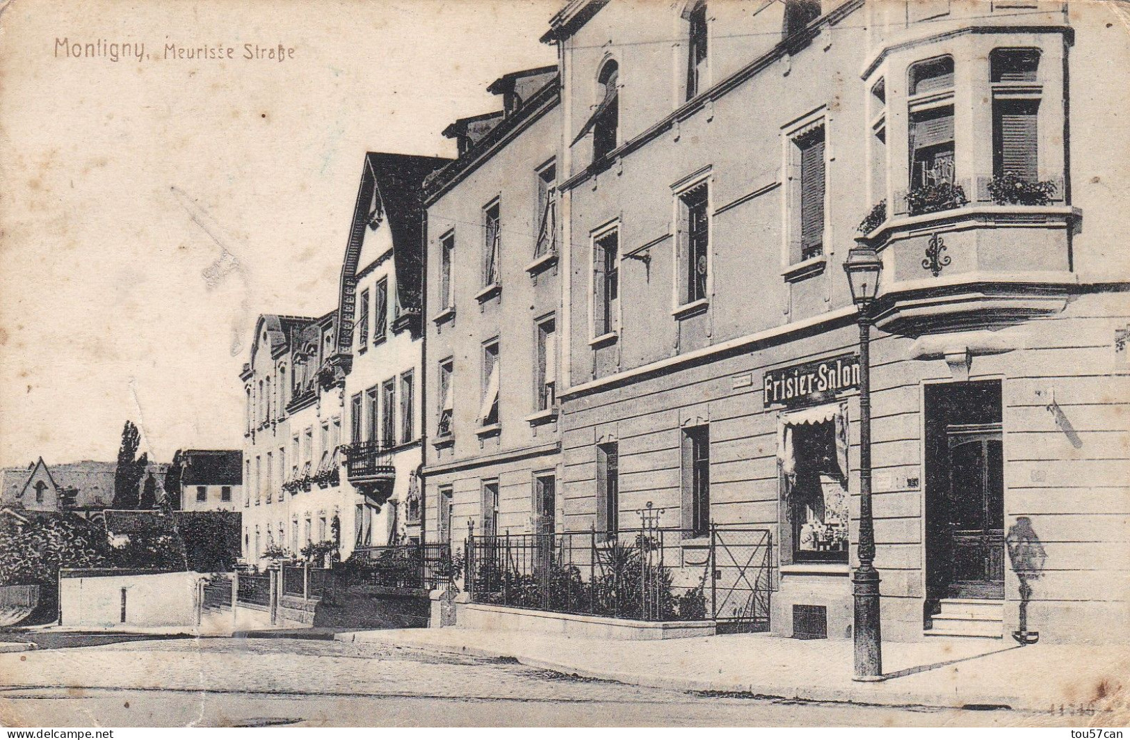 MONTIGNY  LES  METZ  -  MOSELLE   -   (57)   -  PEU  COURANTE  CPA  -  ANGLE  RUE  MEURISSE  -  RUE  DE PONT  A  MOUSSON - Metz Campagne