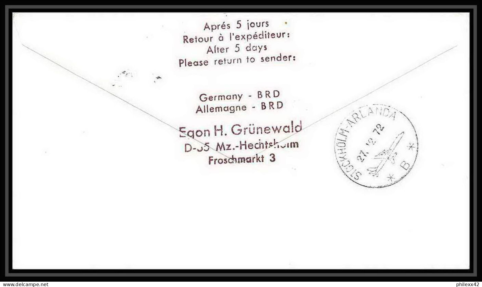 6572/ Espace (space Raumfahrt) Lettre (cover Briefe) 7/12/1972 Apollo 17 Ascension Island  - Africa