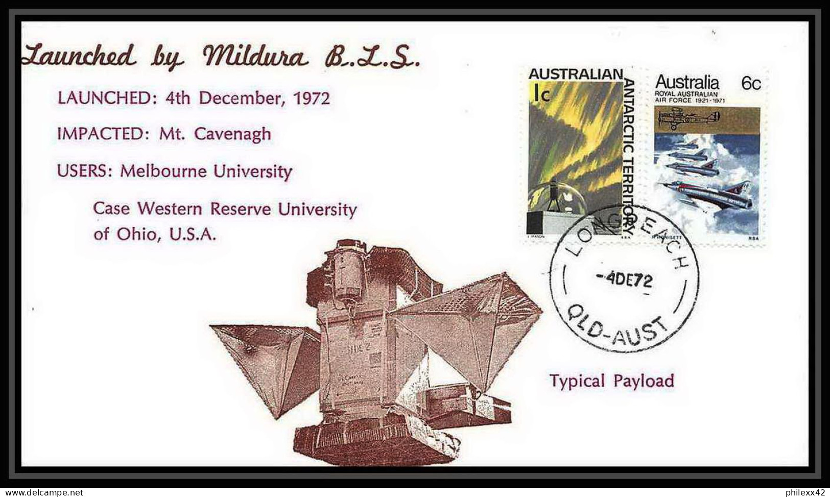 6466/ Espace (space Raumfahrt) Lettre (cover Briefe) 1/12/1972 Mildura Australie (australia)  - Oceania