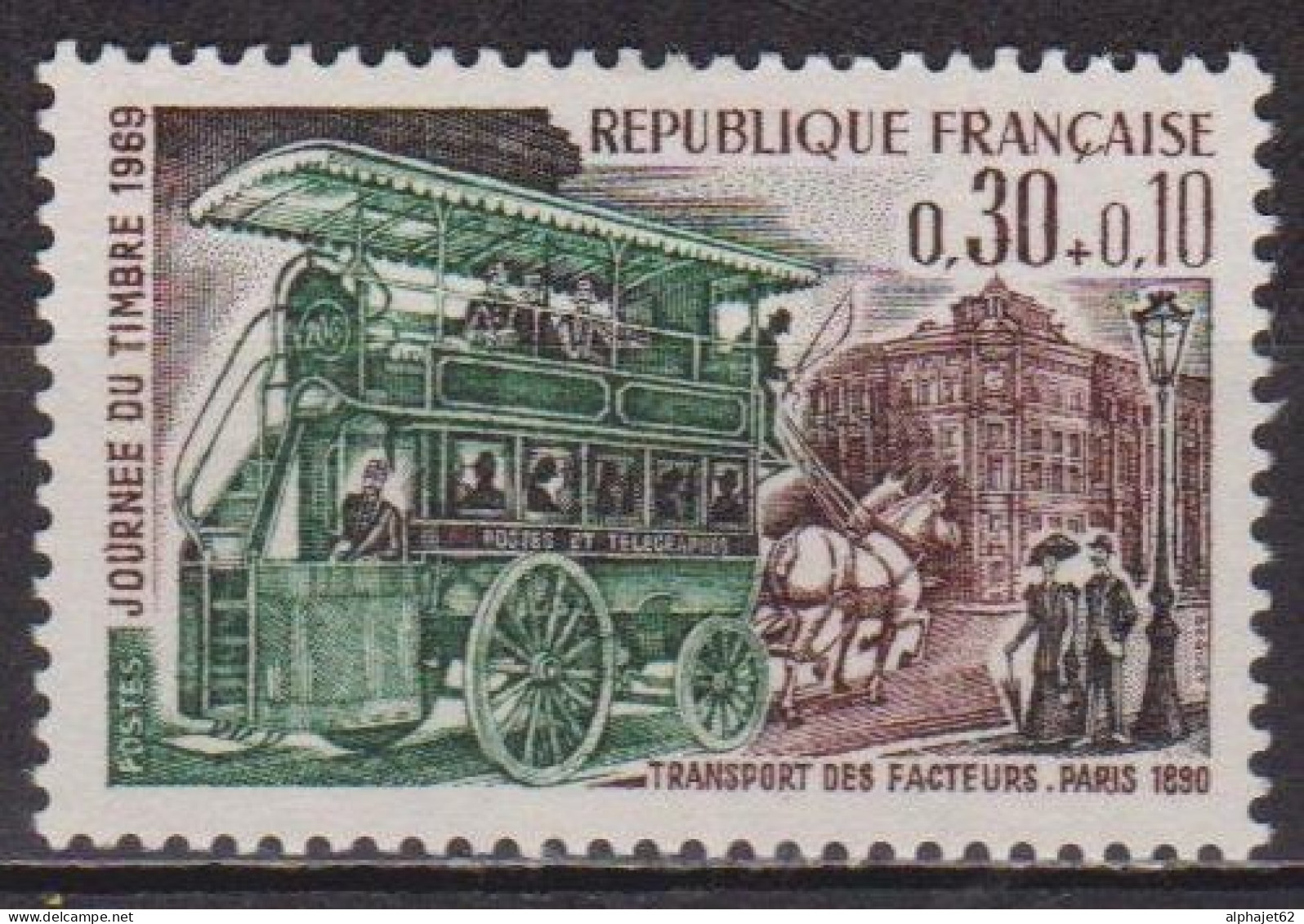 Journée Du Timbre - FRANCE - Omnibus De Transport Des Facteurs En 1890 - N° 1589 **. - 1969 - Ongebruikt