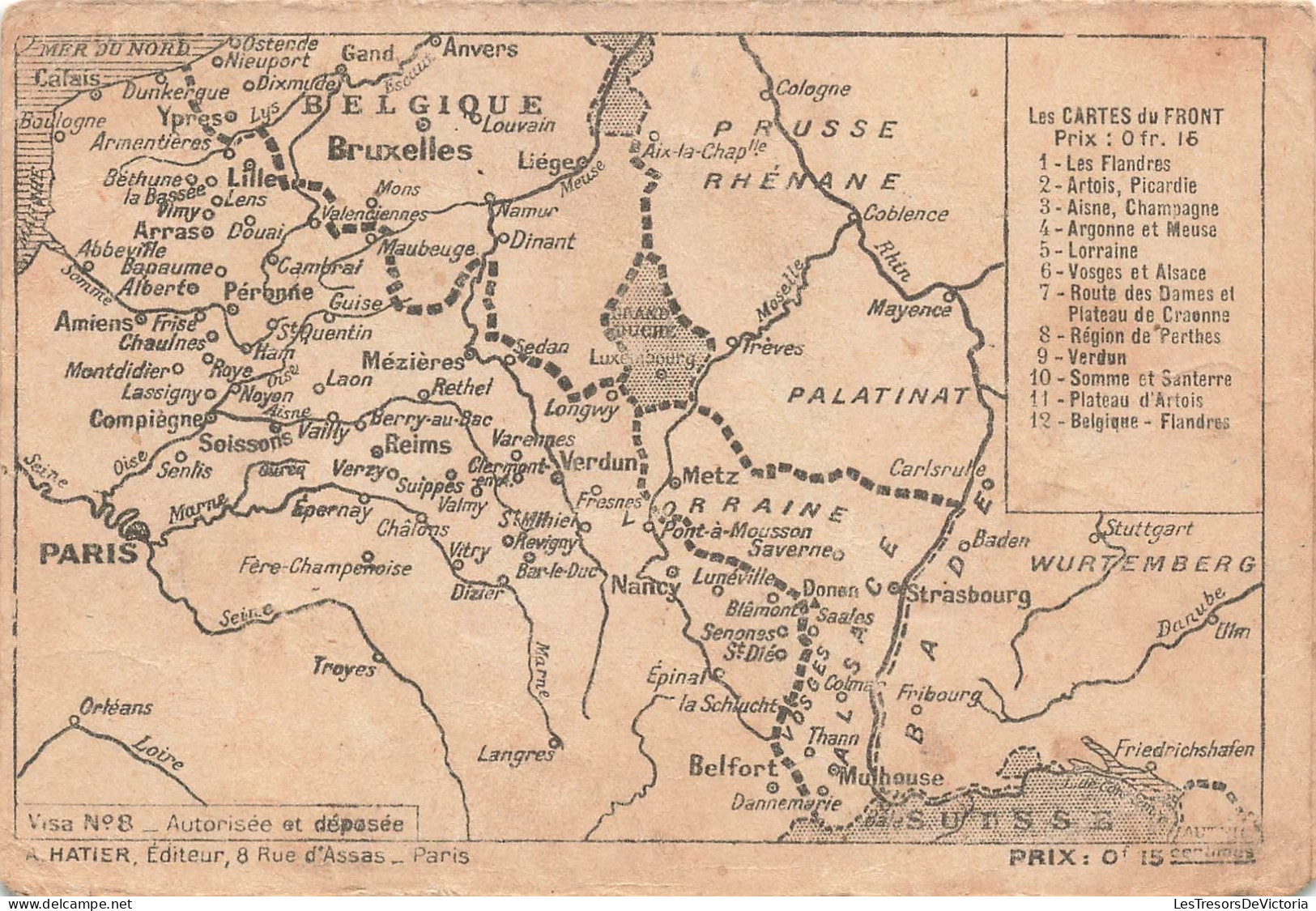 CARTE GEOGRAPHIQUE - Les Cartes Du Front - Carte Postale Ancienne - Cartes Géographiques