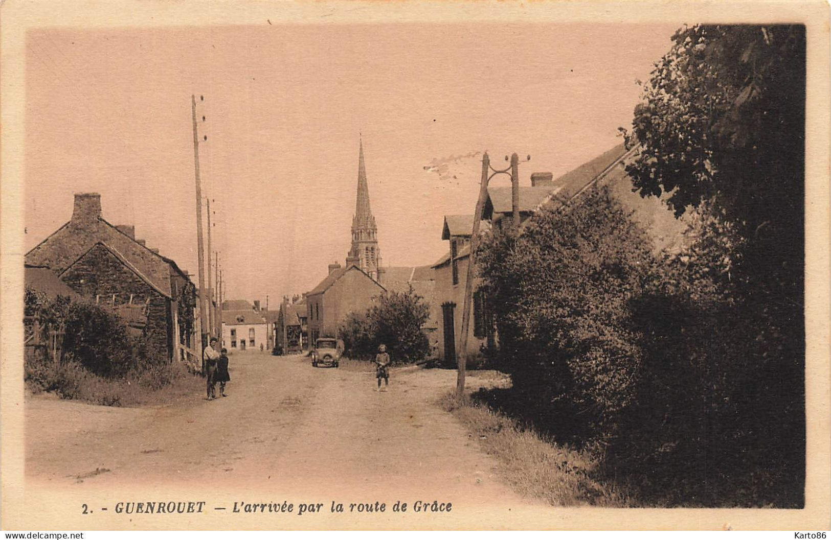 Guenrouet * L'arrivée Au Village Par La Route De Grâce * Villageois - Guenrouet