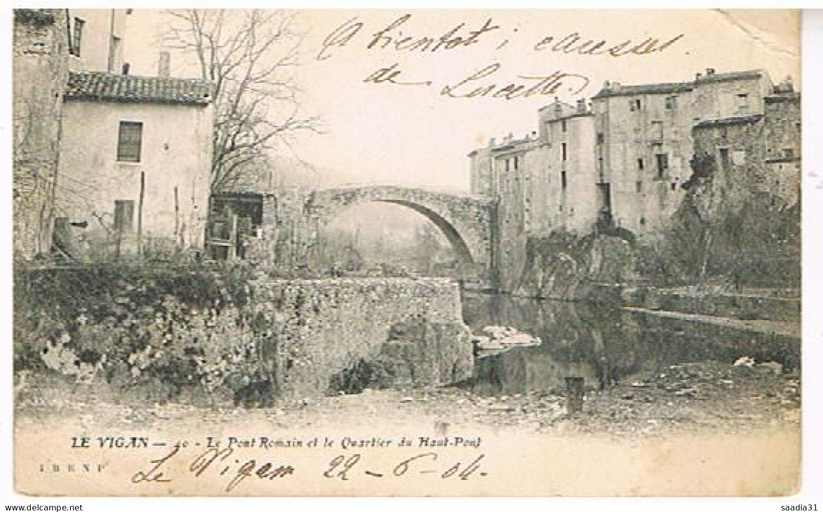 30  LE VIGAN  LE PONT ROMAIN ET LA QUARTIER DU HAUT PONT 1904 - Le Vigan