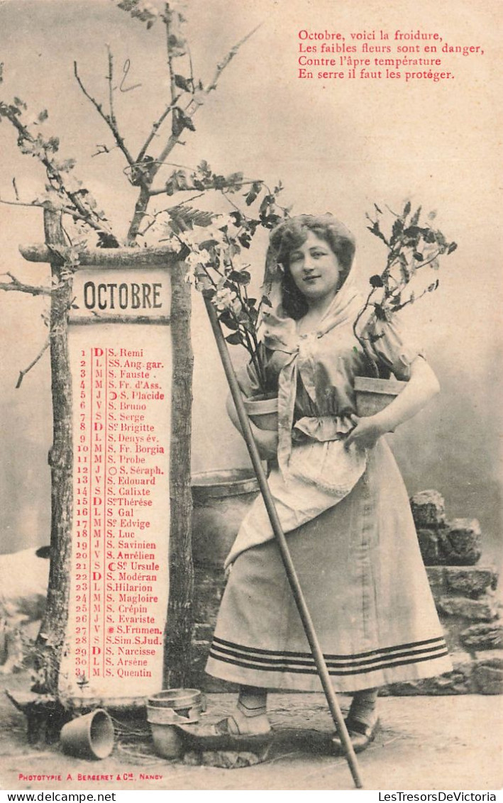 PRENOMS - Des Prénoms Du Mois D'Octobre - Carte Postale Ancienne - Nombres