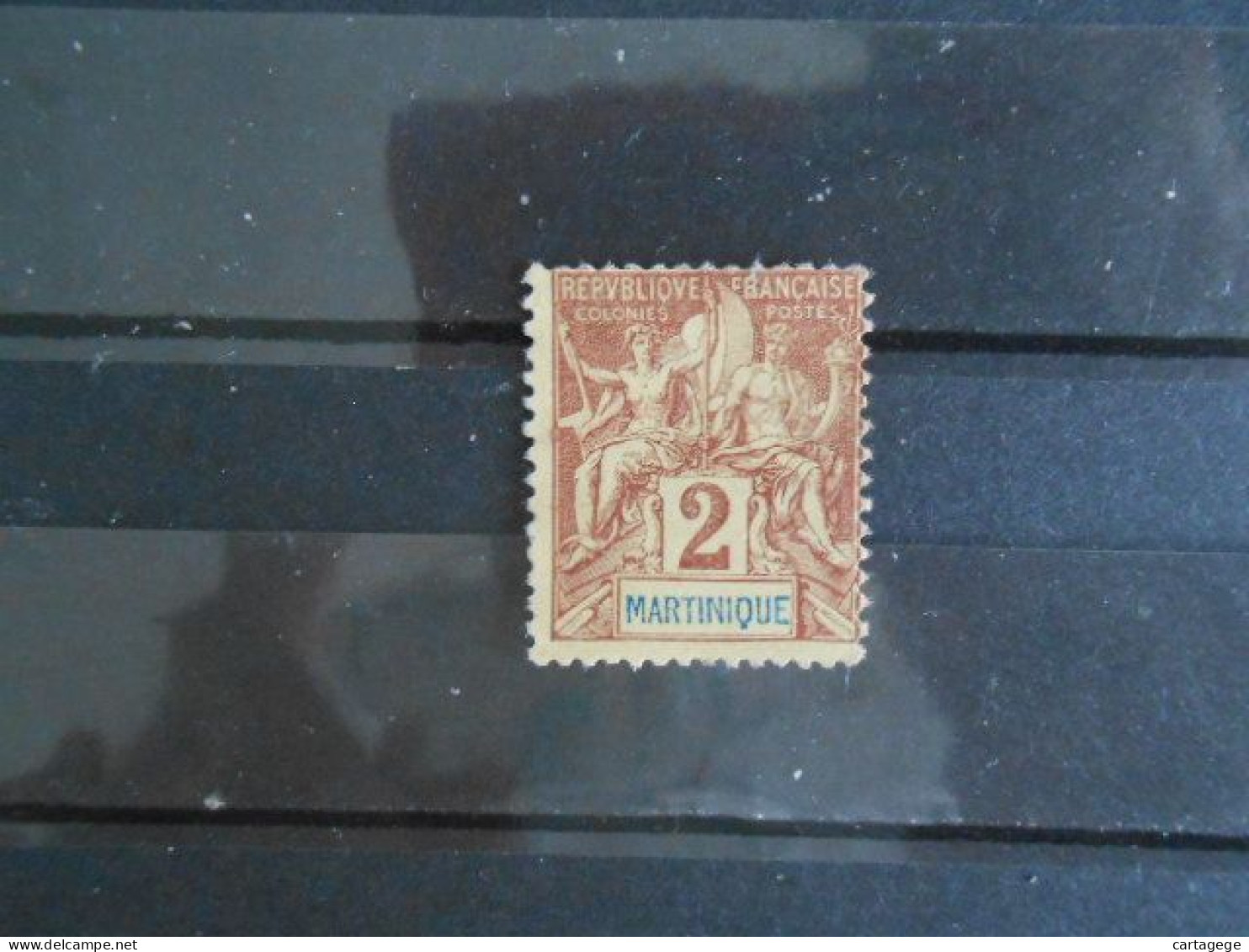 MARTINIQUE YT 32 - TYPE DUBOIS 2c. Lilas-brun S.paille* - Unused Stamps