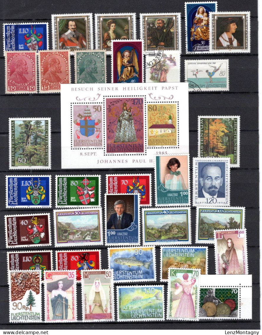 Liechtenstein, Petite Collection De Timbres, Neuf ** , Oblitéré, Kreuzer-Heller Sont Neuf * (charniére) ! Selon Scans - Sammlungen