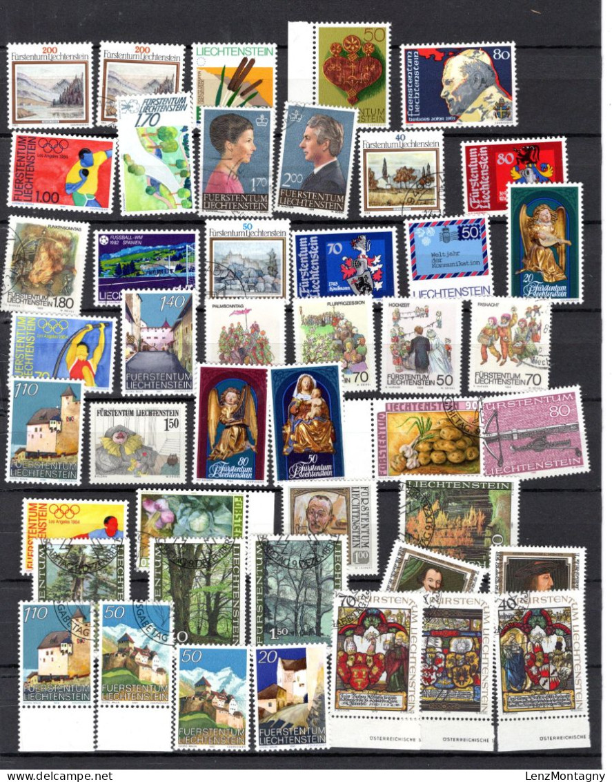 Liechtenstein, Petite collection de timbres, neuf ** , oblitéré, Kreuzer-Heller sont neuf * (charniére) ! selon scans
