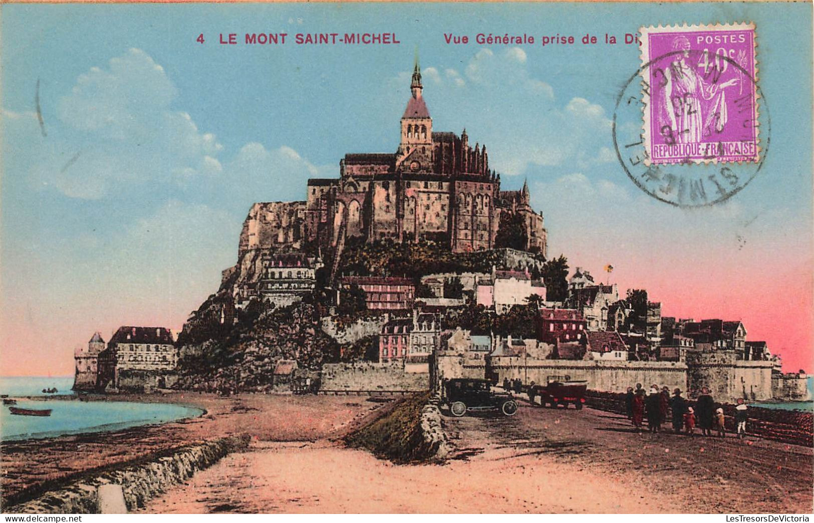 FRANCE - Le Mont Saint Michel - Vue Générale Prise De La Digue - Animé - Carte Postale Ancienne - Le Mont Saint Michel