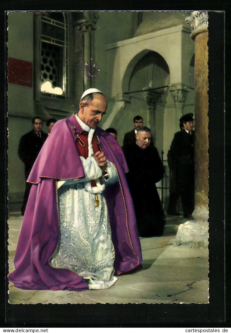 AK Papst Paul VI., Auf Knien Betend  - Papes