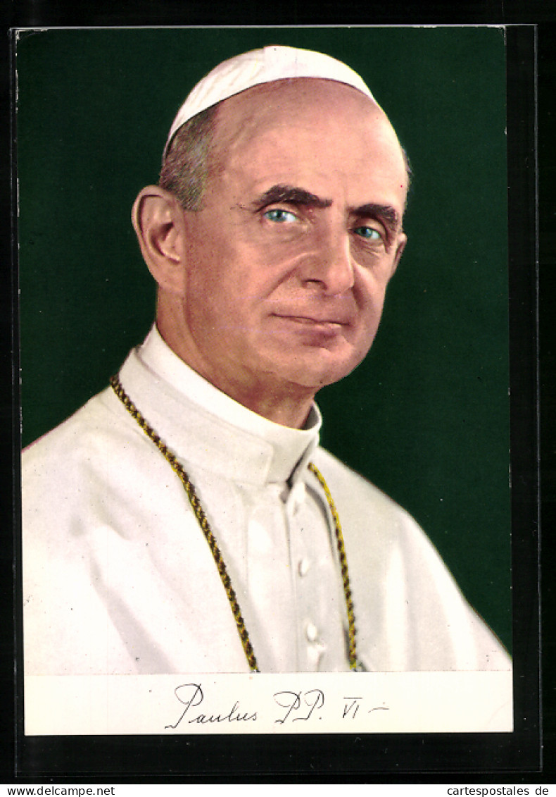 AK Papst Paul VI. Mit Leichtem Lächeln Und Seinem Pileolus  - Popes