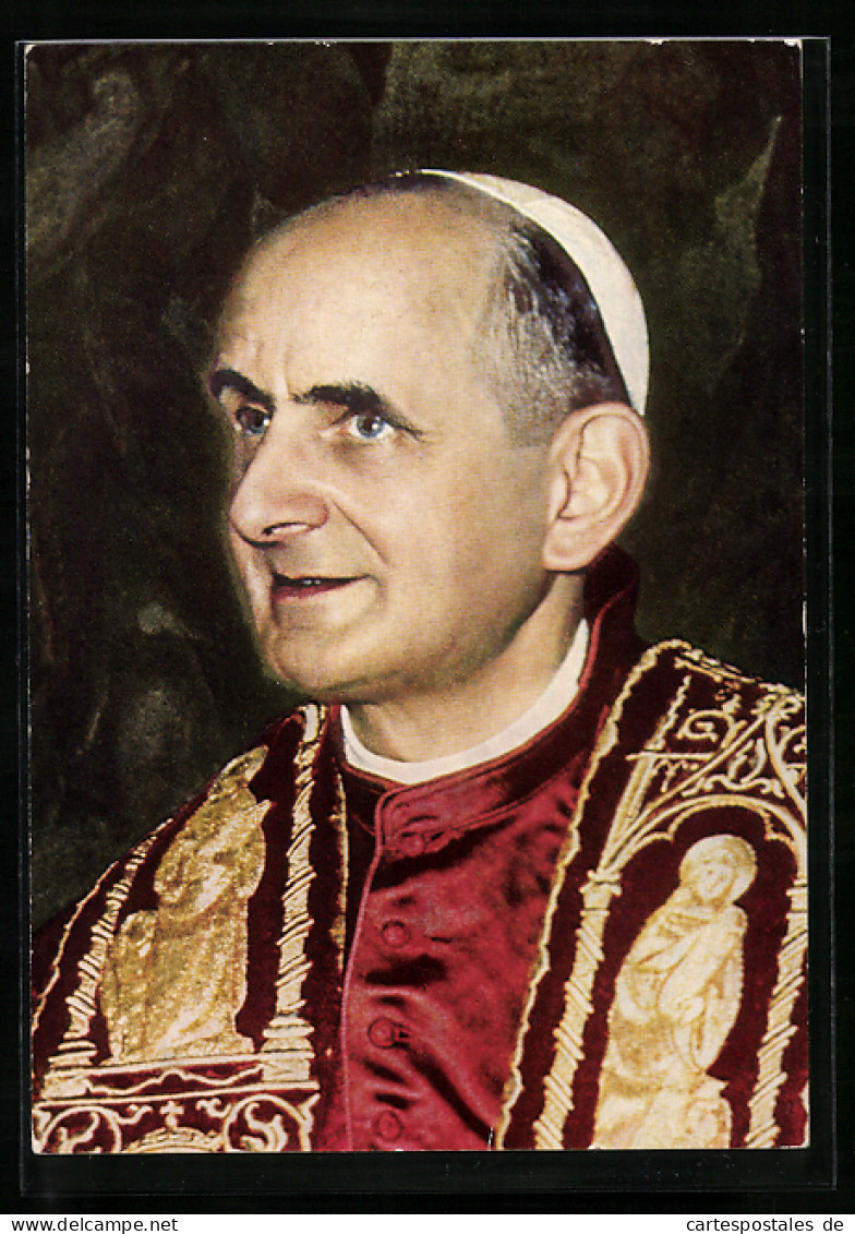 AK Papst Paul VI. Lächelnd Mit Seinem Pileolus  - Popes