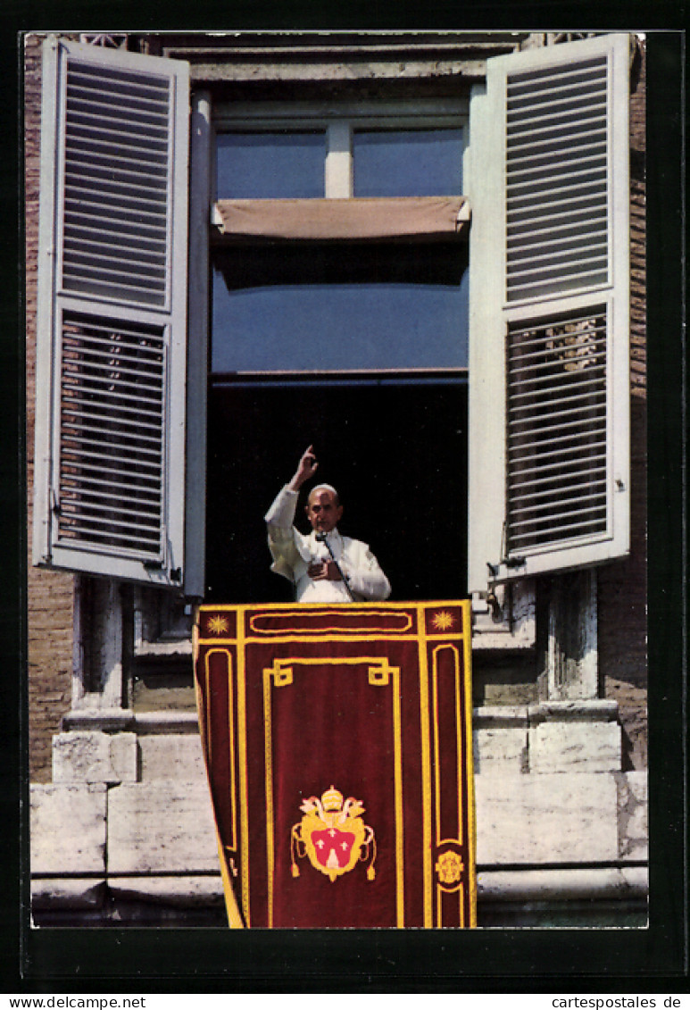 AK Papst Paul VI. Bei Einer Ansprache Aus Dem Fenster  - Pausen