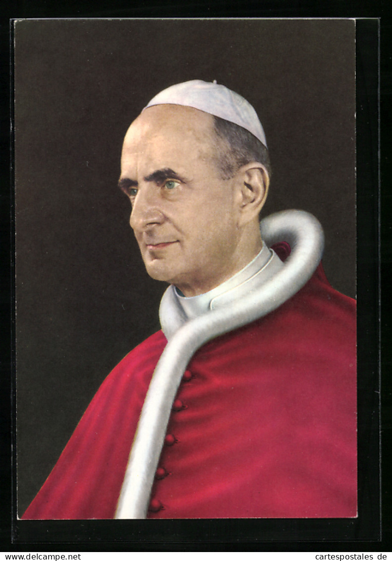 AK Papst Paul VI. Mit Pileolus  - Popes