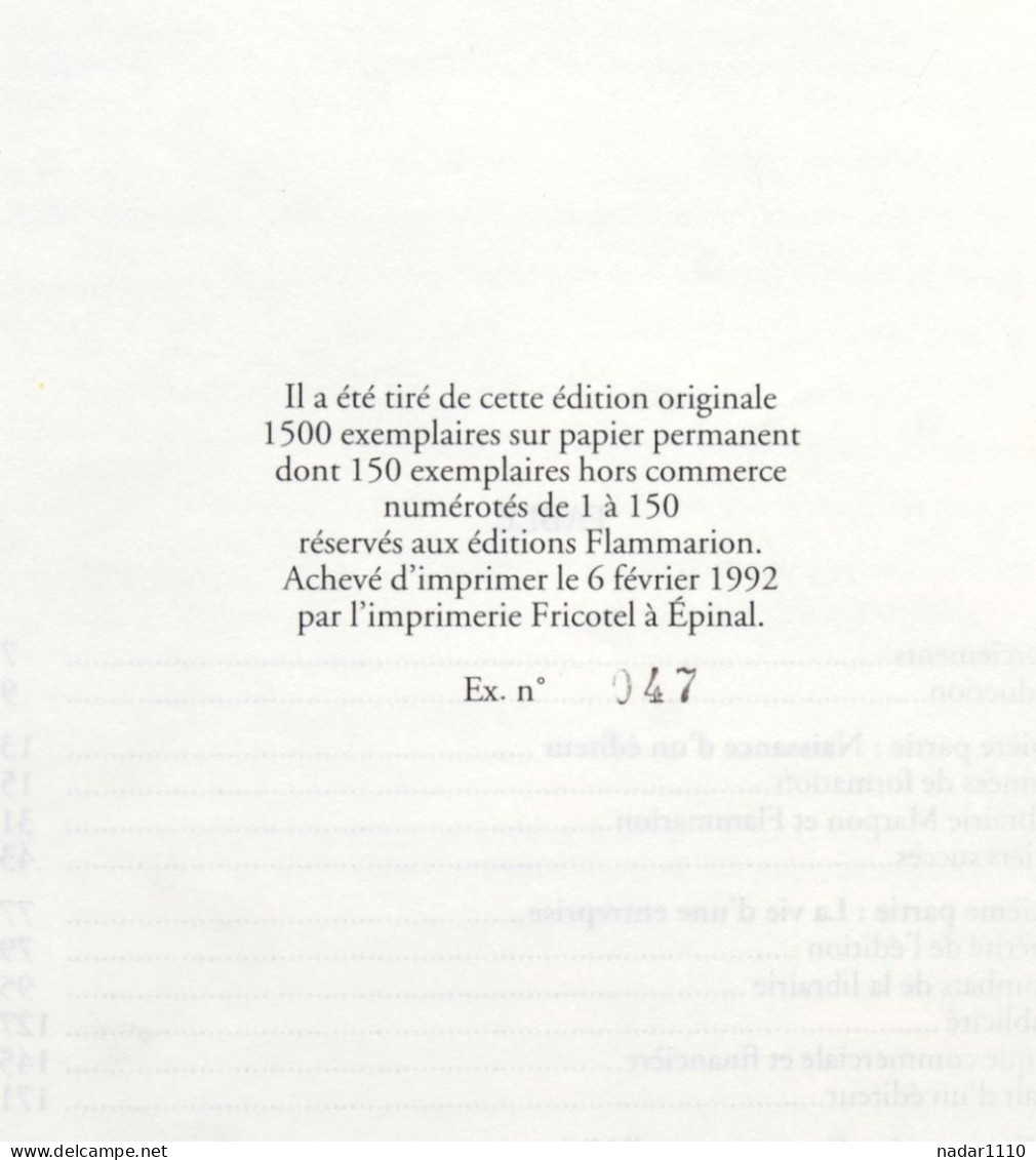 La Librairie Flammarion 1875-1914 - Élisabeth Parinet, Imec 1992 - HC numéroté / Histoire littéraire