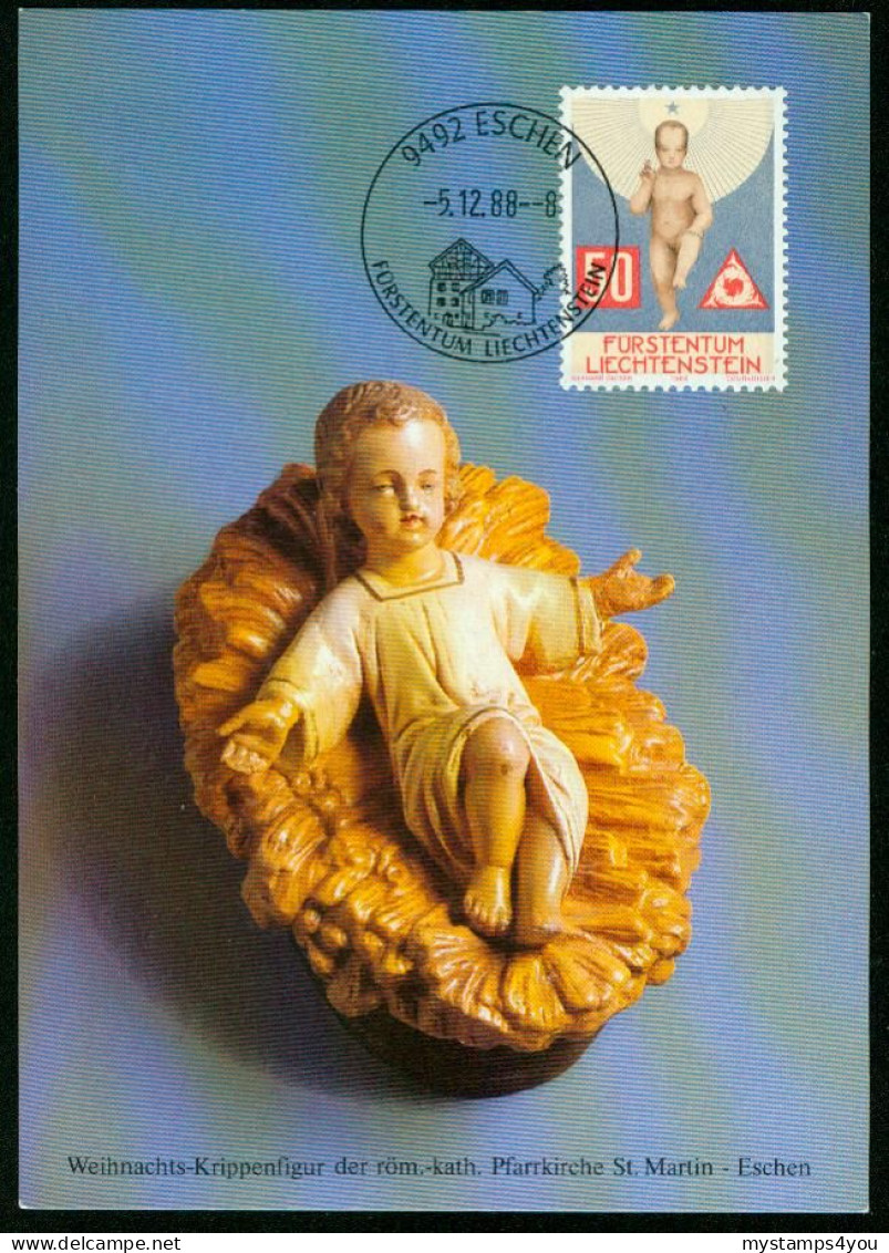 Mk Liechtenstein Maximum Card 1988 MiNr 955 | Christmas, Baby Jesus #max-0007 - Maximumkarten (MC)