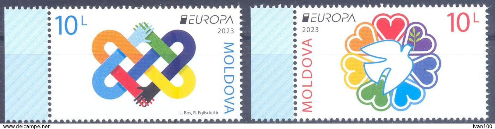 2023. Moldova,  Europa 2023, PEACE - The Highest Value Of Humanity, 2v,  Mint/** - Moldova