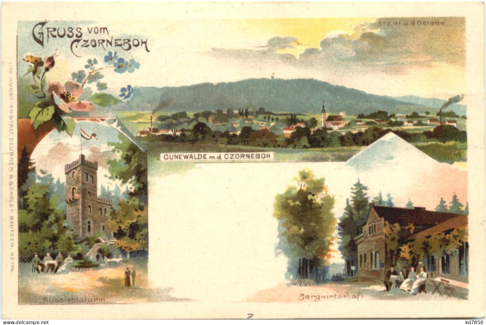 Cunewalde - Gruss Vom Czorneboh - Litho - Cunewalde