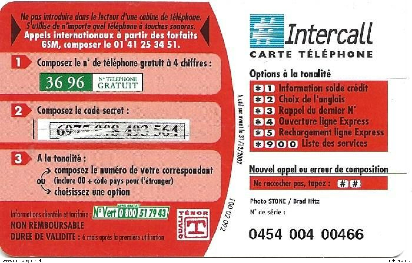 France: Prepaid Intercall - Carte Universelle - Otros & Sin Clasificación