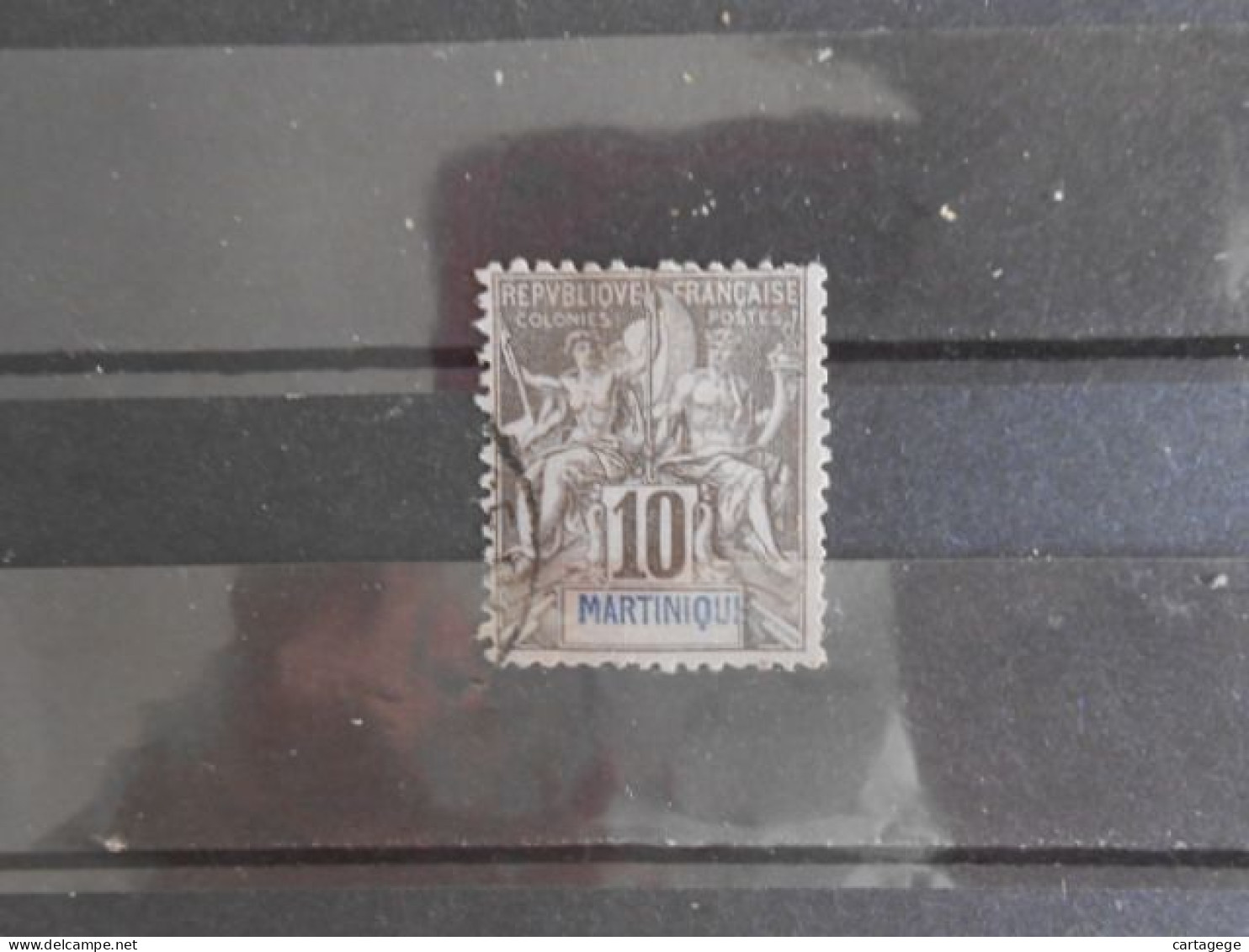 MARTINIQUE YT 35 - TYPE DUBOIS 10c. Noir S.lilas - Used Stamps