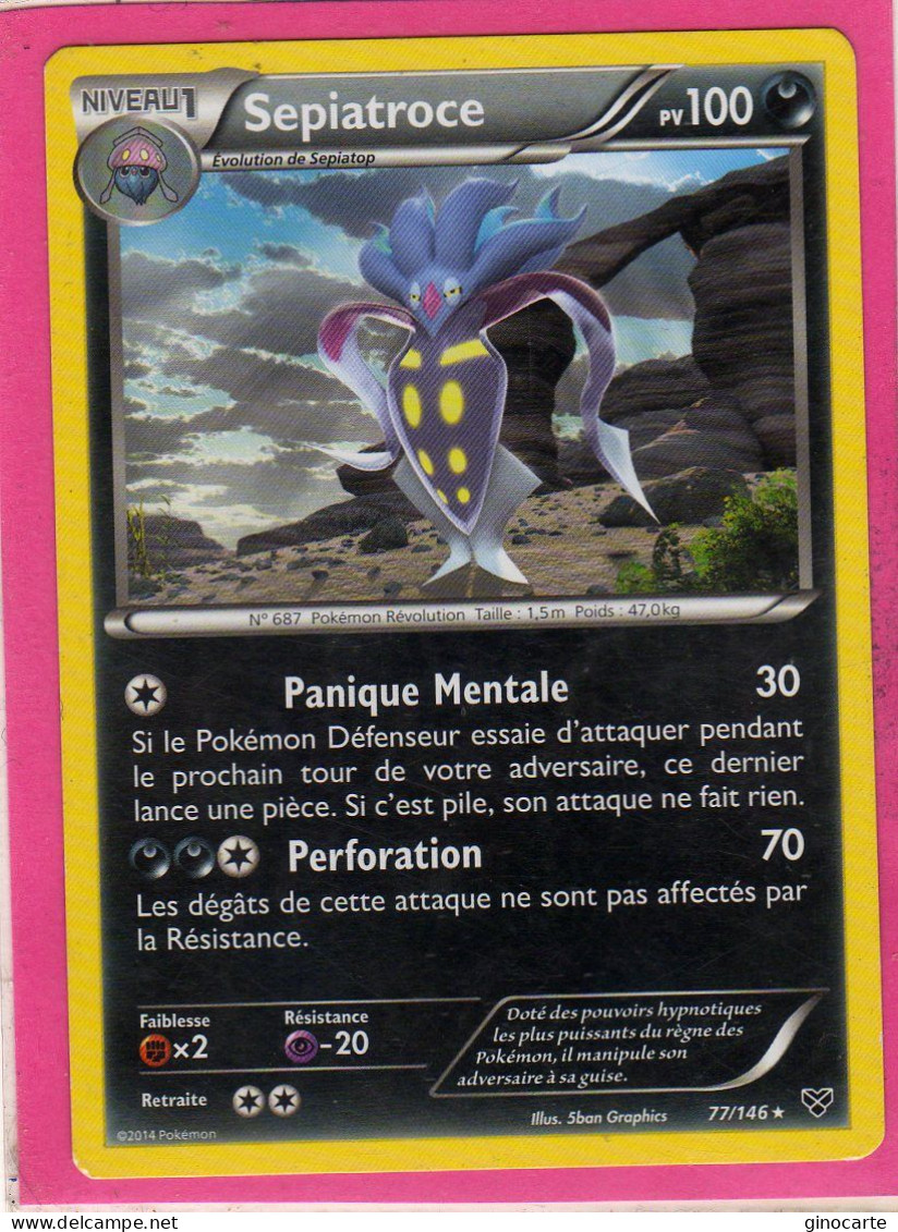 Carte Pokemon Francaise 2014 Xy Xy 77/146 Sepiatroce 100pv Occasion - XY