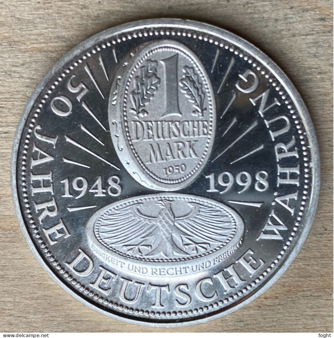 1998 Germany /BRD Medaille  50 Jahre Deutsche Währung .500 Silber,PP,7225 - Professionnels/De Société