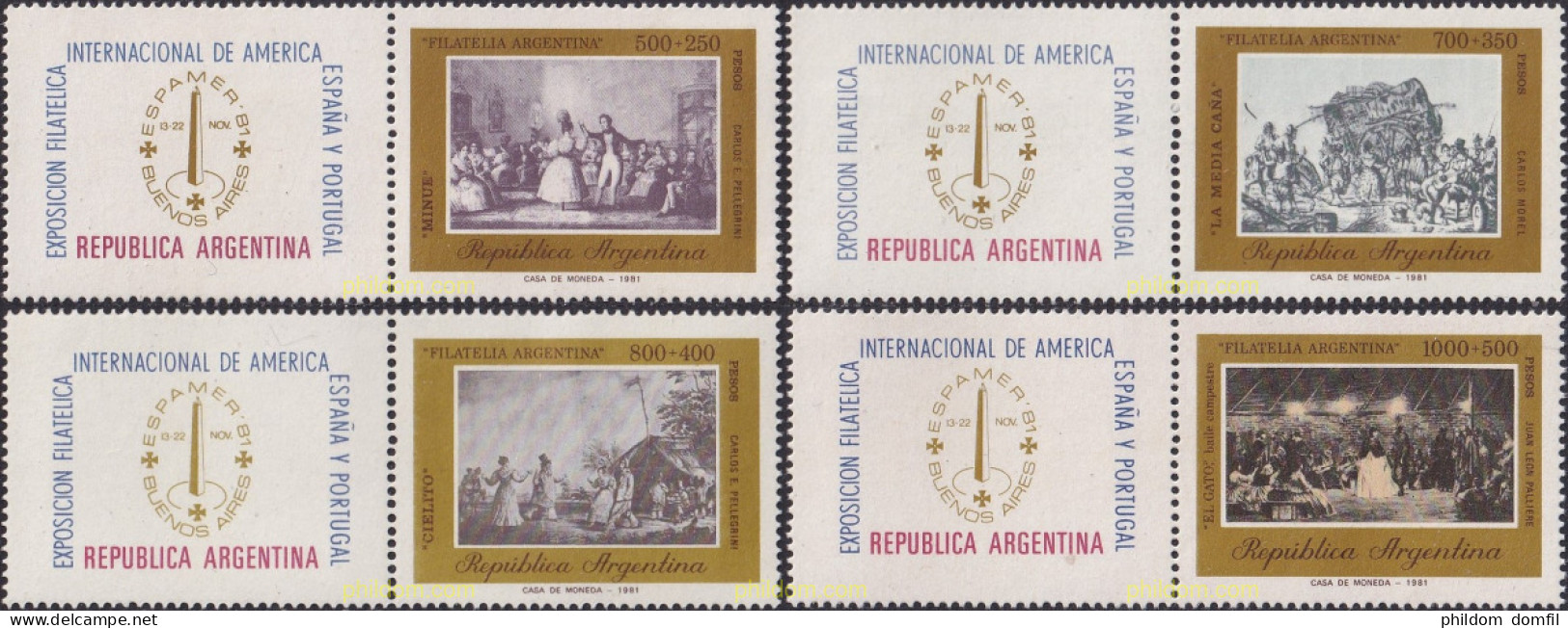 729250 MNH ARGENTINA 1981 BAILES TRADICIONALES Y LA PINTURA - Unused Stamps